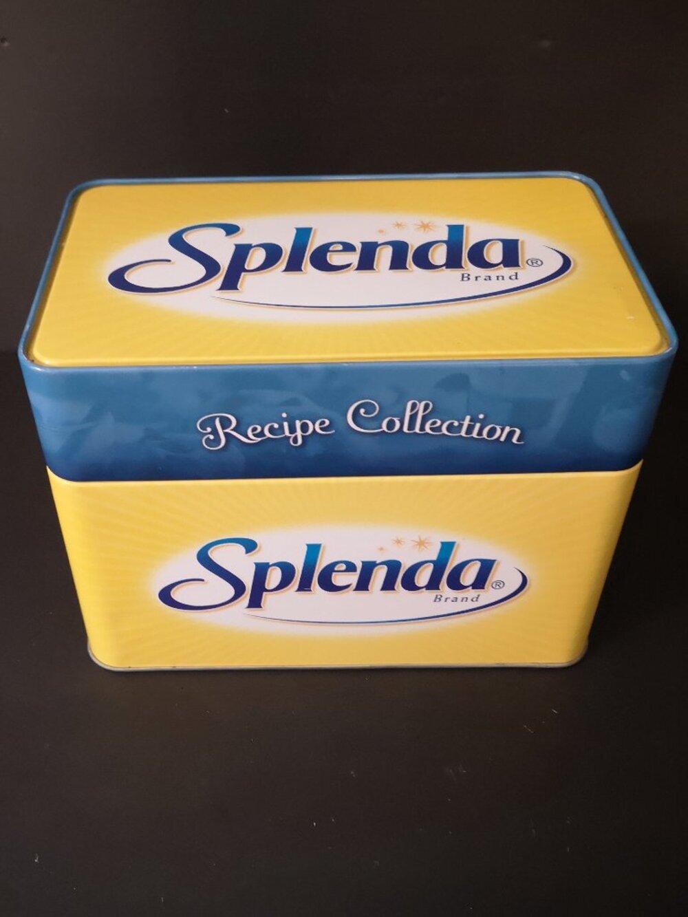 Splenda Brand Recipe Card Collection Tin Metal Box w/ Recipe Cards & Dividers